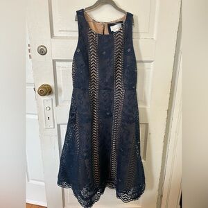 Anthropologie Navy Lace Dress